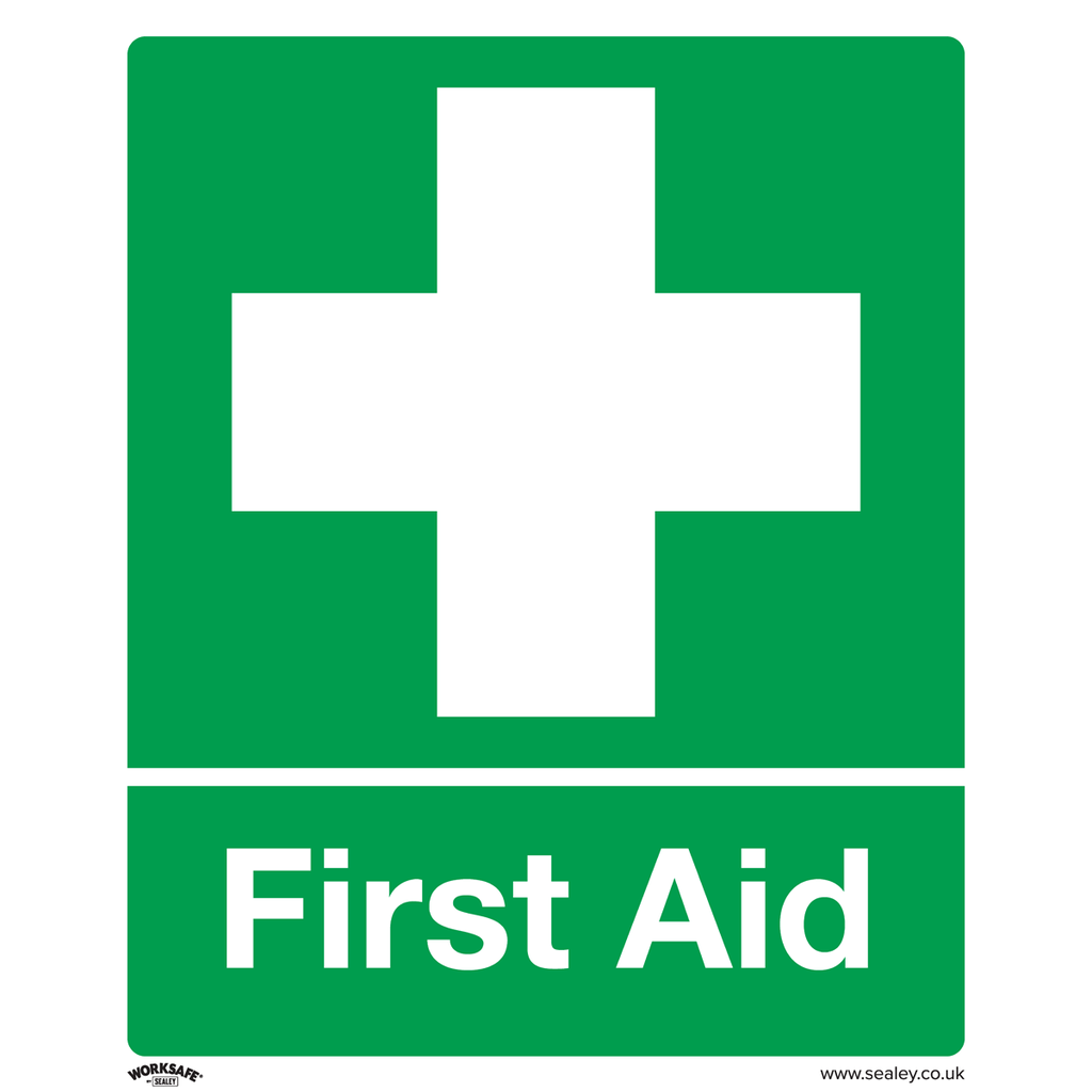 Worksafe® First Aid Safety Sign - Rigid Plastic