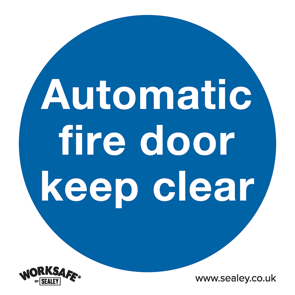 Worksafe® Automatic Fire Door Keep Clear Safety Sign, Rigid Plastic - Pack of 10
