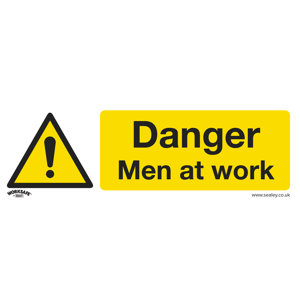 Worksafe® Danger Men At Work Safety Sign, Rigid Plastic - Pack of 10