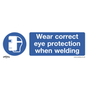 Worksafe® Wear Eye Protection When Welding Safety Sign, Self-Adhesive Vinyl - Pack of 10
