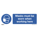 Worksafe® Masks Must Be Worn Safety Sign, Self-Adhesive Vinyl - Pack of 10