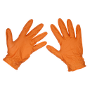 Diamond Grip Extra-Thick Nitrile Powder-Free Gloves, Orange, Large - Pack of 50