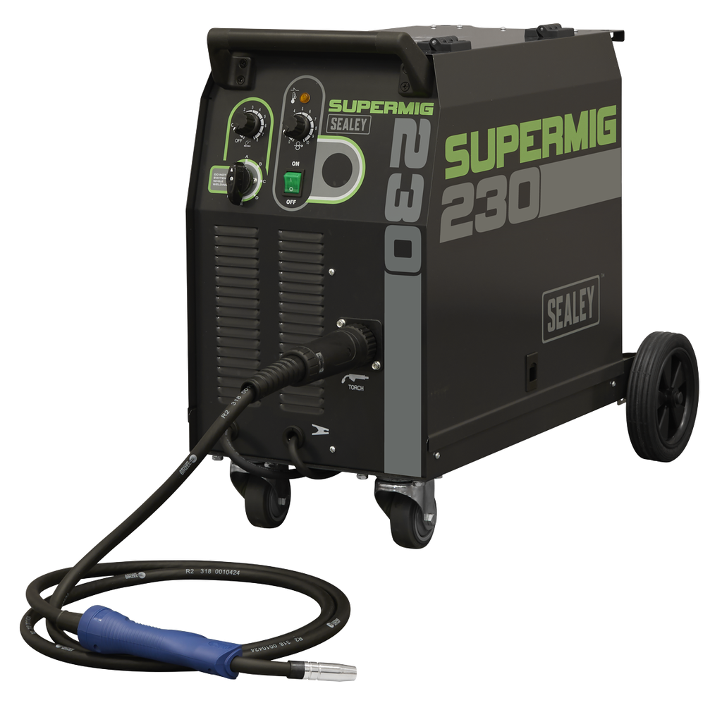 Professional Gas/Gasless MIG Welder with Binzel® Euro Torch 230A 230V