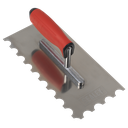 Stainless Steel Semicircle Tooth Trowel with Rubber Handle & Aluminium Foot 270mm