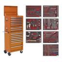 Superline PRO® Tool Chest Combination 14 Drawer with 446pc Tool Kit - Orange