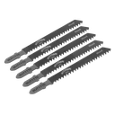 Jigsaw Blade Soft for Wood & Plastics 75mm 9tpi - Pack of 5