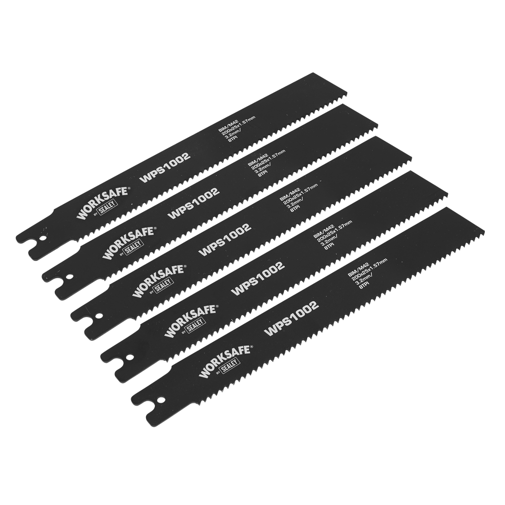 Worksafe® Pipe Saw Blade 200 x 25 x 1.7mm 8tpi - Pack of 5