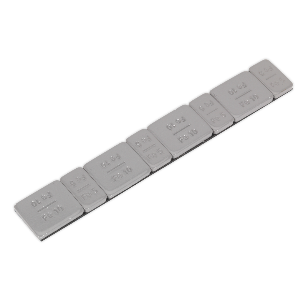 Plastic Coated Zinc Plated Adhesive Wheel Weight 5/10g Strip of 8 (4 x Each Weight) - Pack of 100