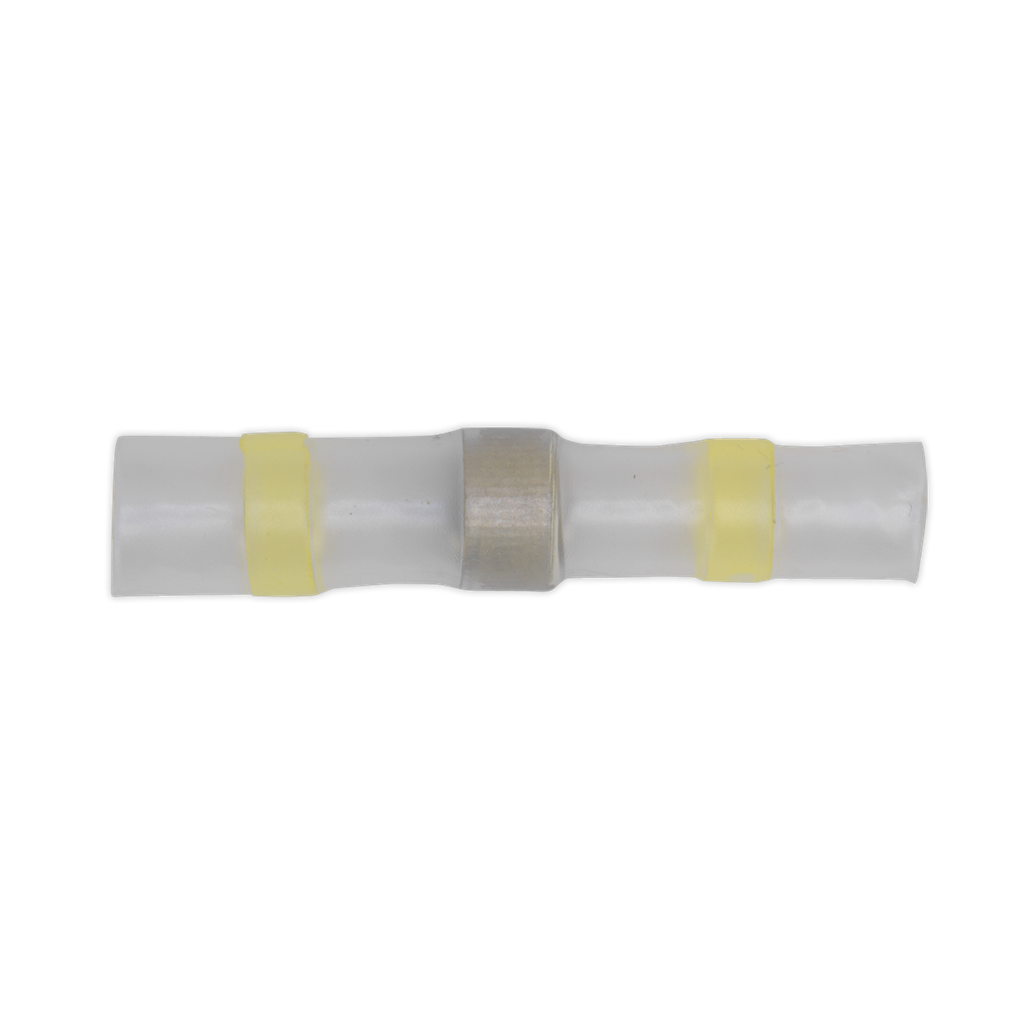 Heat Shrink Butt Connector Solder Terminal 12-10 AWG, Yellow - Pack of 25