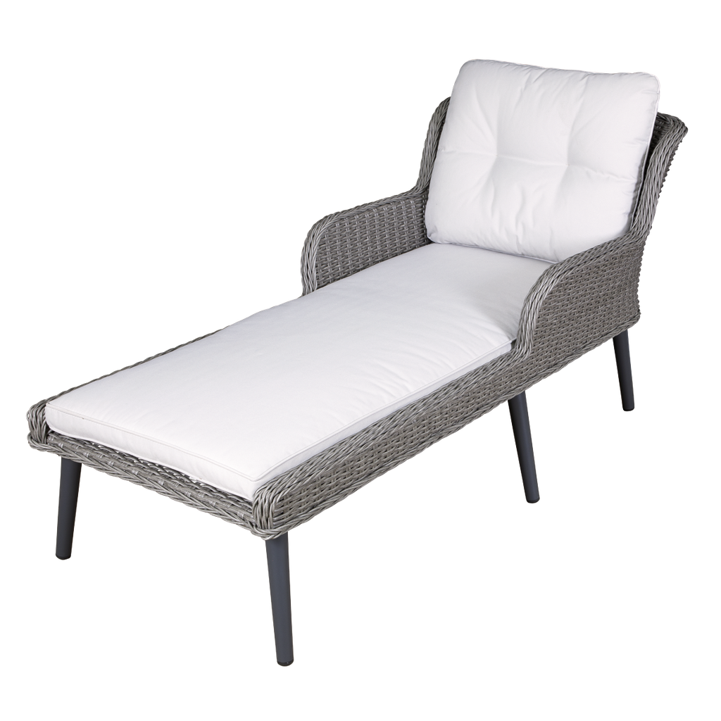 Dellonda Buxton Rattan Wicker Outdoor Sun Lounger