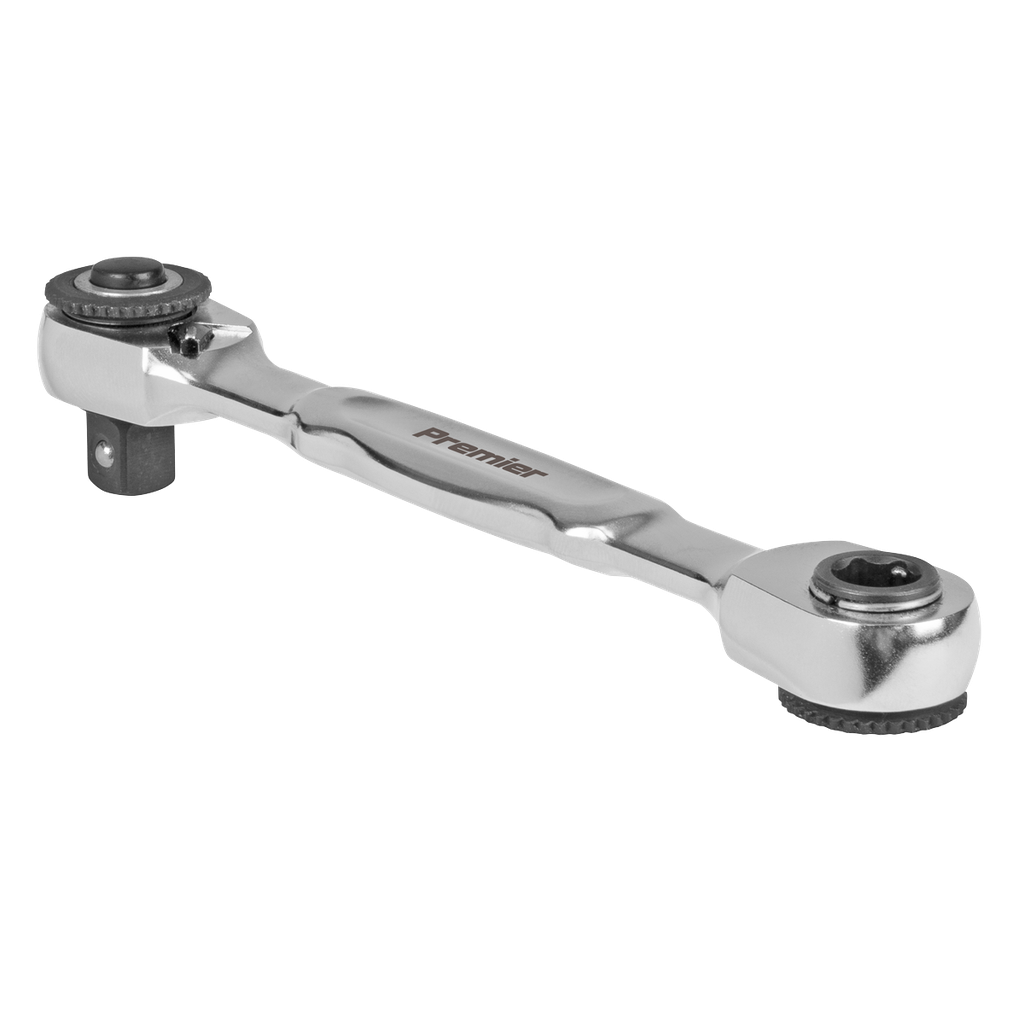 Micro Ratchet Bit Driver & Wrench 1/4"Sq & 1/4"Hex Drive