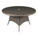Dellonda Chester Rattan Wicker Round Outdoor Dining Table with Tempered Glass Top