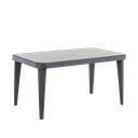 Dellonda Weather-Resistant Polypropylene/Fibreglass Dining Tables with Tempered Glass Top 150 x 90 x 76cm - Anthracite