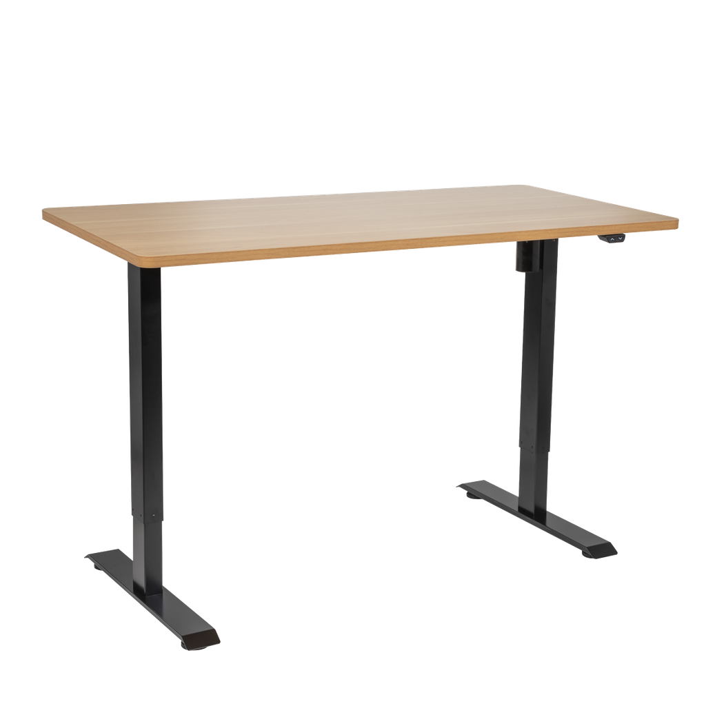 Dellonda Single Motor Ultra-Quiet Adjustable-Height Electric Sit/Stand Desk - Oak Desktop