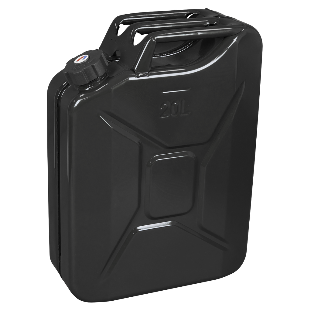 Screw Cap Metal Jerry Can 20L - Black