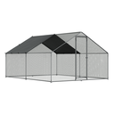 Dellonda Walk-In Galvanized Steel Chicken Run with Roof Cover & PVC Coated Chicken Wire 3 x 4 x 2m