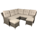 Dellonda Chester Rattan Wicker Outdoor 5-Seater Corner Sofa Set 4pc