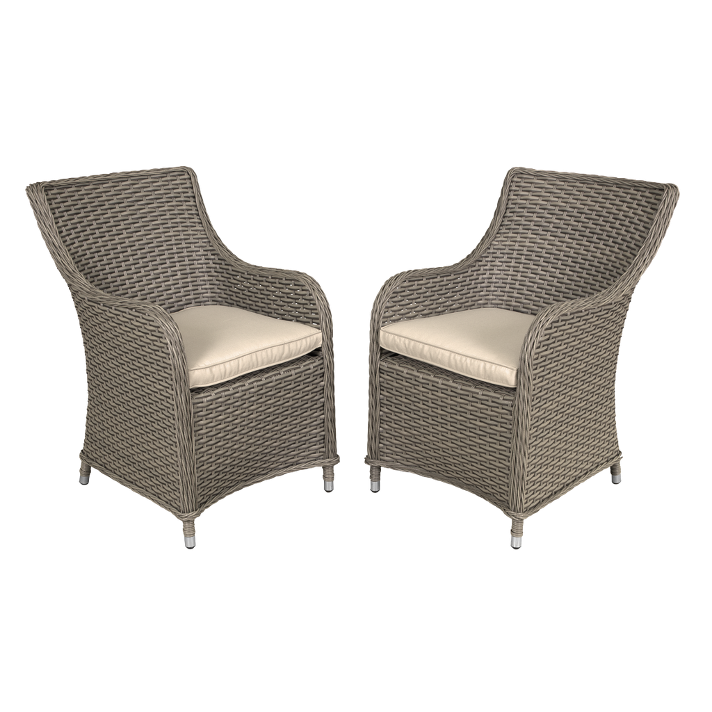 Dellonda Chester Rattan Wicker Outdoor Garden Dining Chairs 2pc