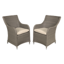 Dellonda Chester Rattan Wicker Outdoor Garden Dining Chairs 2pc