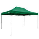 Dellonda Premium 3 x 4.5m Pop-Up Gazebo, Heavy Duty, PVC Coated, Water Resistant Fabric, Supplied with Carry Bag, Rope, Stakes & Weight Bags - Dark Green Canopy