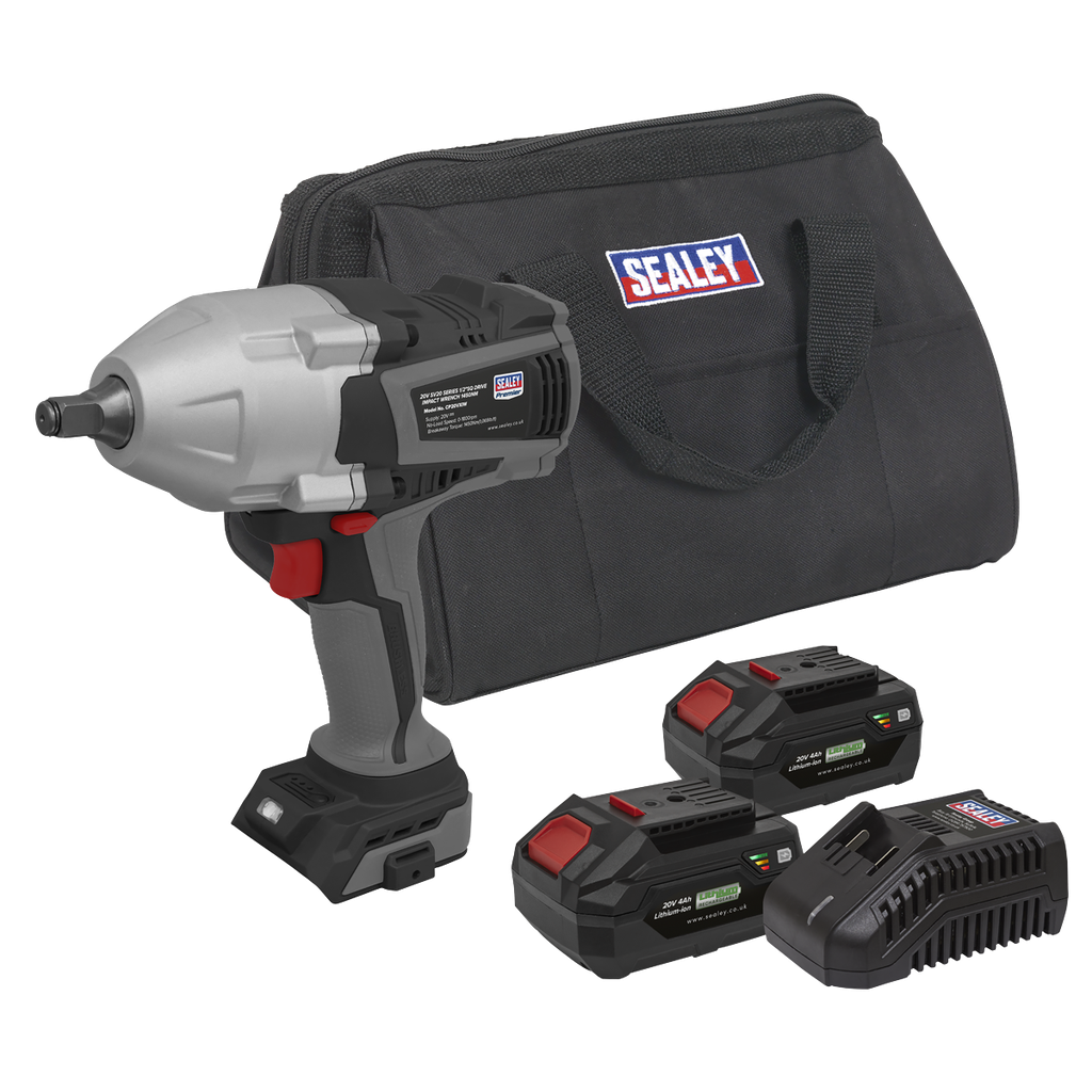 Premier SV20 Series Cordless Impact Wrench Kit 20V 4Ah - 2 Batteries