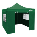 Dellonda Premium 2x2m Pop-Up Gazebo & Side Walls, PVC Coated, Water Resistant Fabric with Carry Bag, Rope, Stakes & Weight Bags - Green