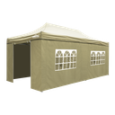 Dellonda Premium 3x6m Pop-Up Gazebo & Side Walls, PVC Coated, Water Resistant Fabric with Carry Bag, Rope, Stakes & Weight Bags - Beige