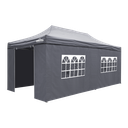 Dellonda Premium 3x6m Pop-Up Gazebo & Side Walls, PVC Coated, Water Resistant Fabric with Carry Bag, Rope, Stakes & Weight Bags - Grey