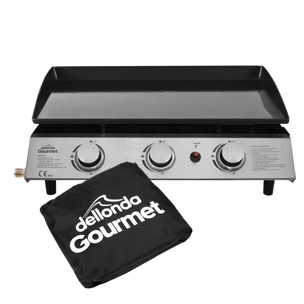 Dellonda 3 Burner Portable Gas Plancha & Cover