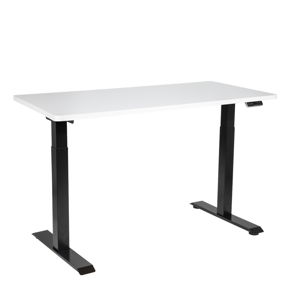 Dellonda White Electric Height Adjustable Standing Desk, 1400 x 700mm Dual Motor 100kg