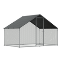 Dellonda Walk-In Galvanized Steel Chicken Run with Roof Cover & PVC Coated Chicken Wire 3 x 2 x 2m