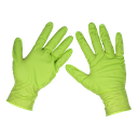 Diamond Grip Extra-Thick Nitrile Powder-Free Gloves, Hi-Vis Green, Large - Pack of 50