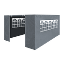 Dellonda Premium Side Walls/Doors/Windows for Gazebo/Marquee, Fits 3 x 4.5m Models - Grey