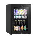 Baridi 60L Beer & Drinks Fridge with LED Light, Black and Glass Door