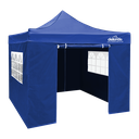 Dellonda Premium 2x2m Pop-Up Gazebo & Side Walls, PVC Coated, Water Resistant Fabric, Supplied with Carry Bag, Rope, Stakes & Weight Bags - Blue