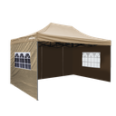 Dellonda Premium 3x4.5m Pop-Up Gazebo & Side Walls, PVC Coated, Water Resistant Fabric with Carry Bag, Rope, Stakes & Weight Bags - Beige