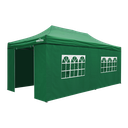 Dellonda Premium 3x6m Pop-Up Gazebo & Side Walls, PVC Coated, Water Resistant Fabric with Carry Bag, Rope, Stakes & Weight Bags - Green