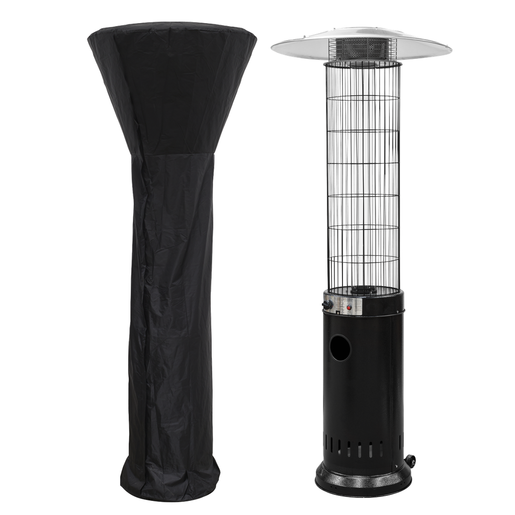 Dellonda Gas Patio Heater 13kW for Commercial & Domestic Use, Black, Supplied with Water Resistant Cover