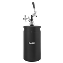 Baridi 5L Matte Black Mini Keg Growler Deluxe Style Beer Tap and CO2 Cartridge Holder