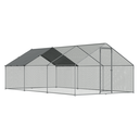 Dellonda Walk-In Galvanized Steel Chicken Run with Roof Cover & PVC Coated Chicken Wire 3 x 6 x 2m