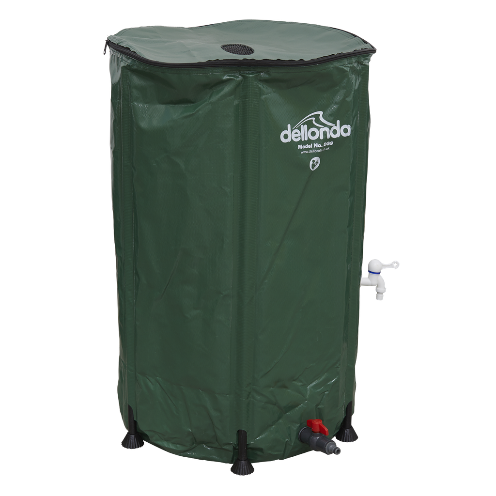 Dellonda Collapsible PVC Garden Water Butt with Zipped Lid & Drain Tap 250L