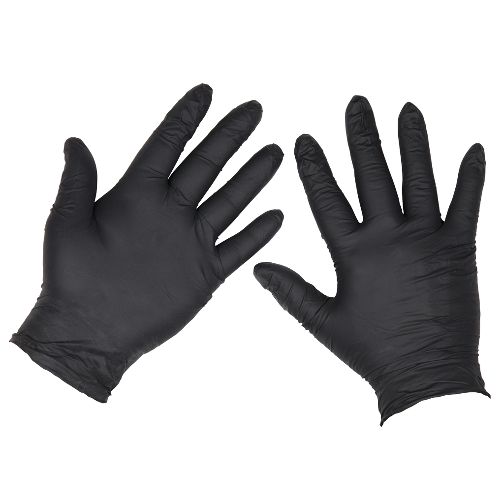 Extra-Thick Powder-Free Disposable Nitrile Gloves, Large - Pack of 100