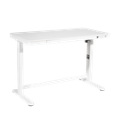 Dellonda Single Motor Ultra-Quiet Electric Desk with Control Panel, USB Port & Drawer - White Desktop
