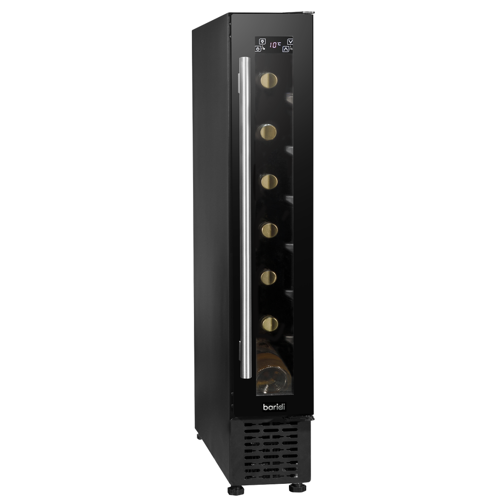 Baridi Extra-Slim 7 Bottle Wine Fridge & Cooler 15cm - Black