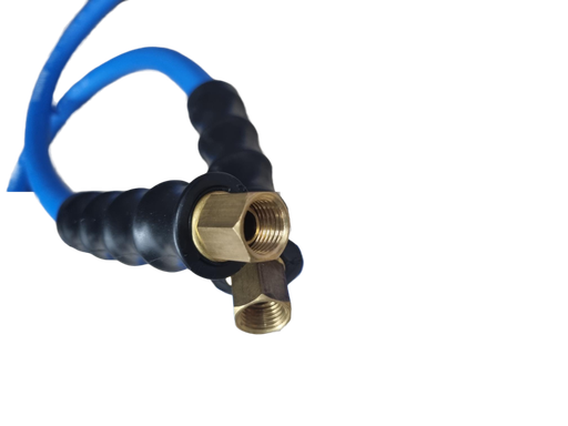 [BB101.5WHIP] B-55 air whip hose. 10mm bore x 1.5mtrs fitted with swivel 1/4bsp female threads. 300PSI/20BAR max pressure rated. Silicone free & anti static