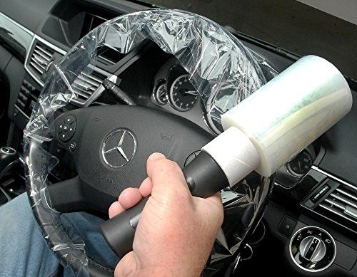 [FMT013] Disposable car steering wheel cover. Wraparound and will work for cars and HGVs. 10 rolls & 1 applicator per box