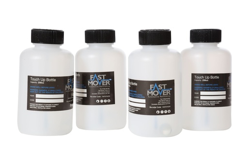 [FMT074250] Touch up paint bottle. 500ml capacity with inbuilt brush & agitating marble. Secure fitted lid. 200 bottles per case.