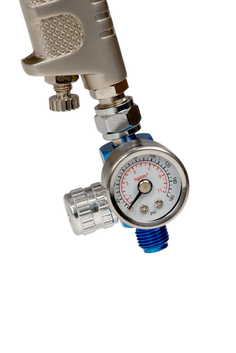 [FMT3040] Spray gun air regulator. 1/4bsp thread. 100g. Length 32mm. Max pressure 114PSI/7.8BAR