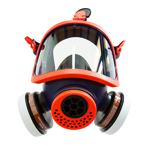 [FMT4357] Full face mask fitted with 2 A2P3 cartridges
