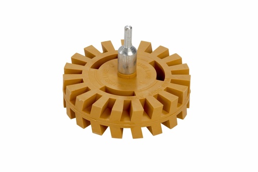 [FMT5005] Fluted rubber eraser wheel with 5/16 thread.115mm  Supplied with 6mm arbor